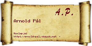 Arnold Pál névjegykártya